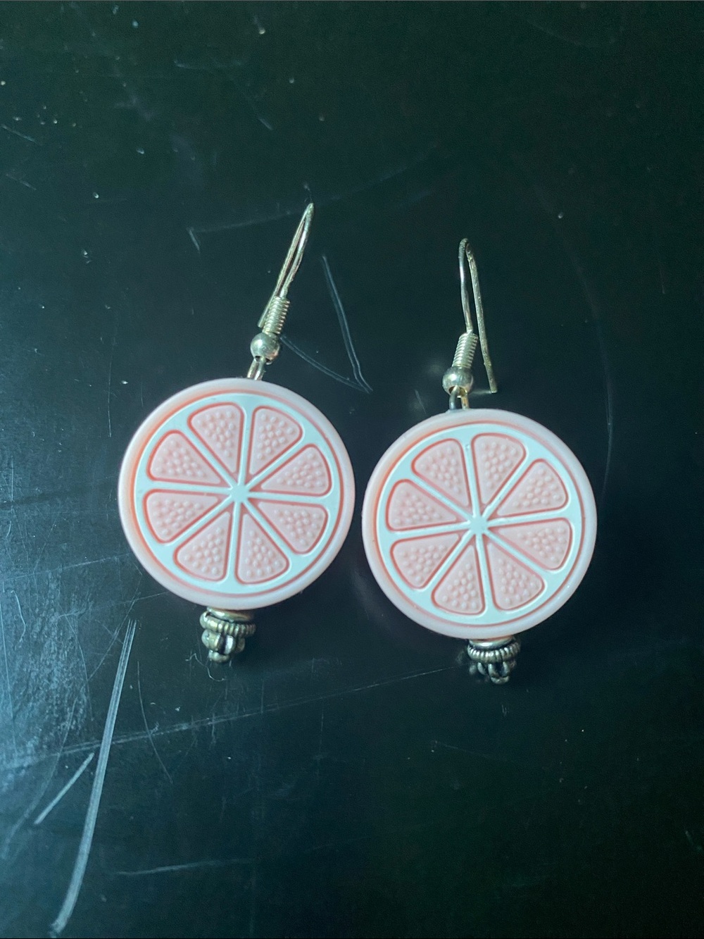 Handmade pink lemon earrings 🍋🩷